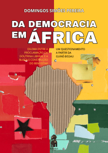 Capa do livro DA DEMOCRACIA EM ÁFRICA, de Domingos Simões Pereira